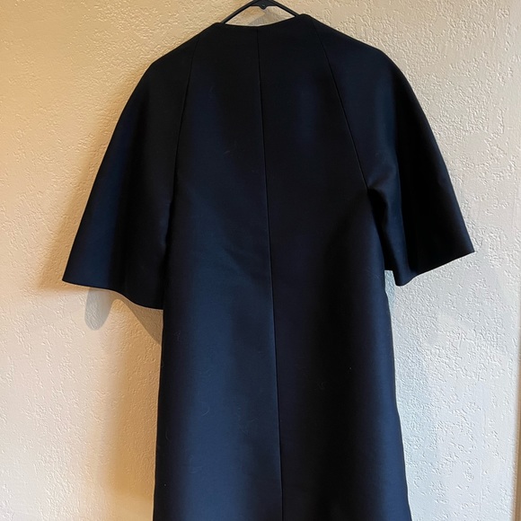 Vtg Joseph Magnin black silk taffeta hot pink opera couture coat - Picture 13 of 16